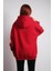Unisex Oversize Hoodie Mia Wallace Kırmızı Kapüşonlu Sweatshirt 2