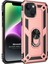 Apple iPhone 14 Kılıf Military Ring Holder Rose Gold 1