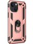 Apple iPhone 14 Kılıf Military Ring Holder Rose Gold 2