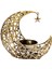 Eid Moon Star Candlestick Masaüstü Ramazan Dekorasyon Hediye Şam Tutucu Altın 1