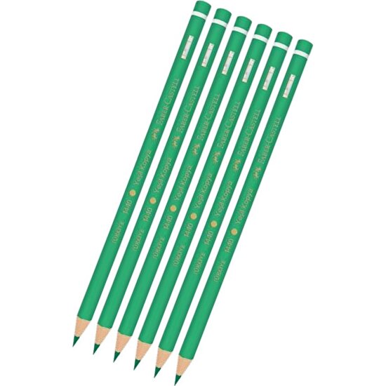 Faber-Castell Yeşil Kalem Kopya 6 Adet Faber Yeşil Kurşun Kalem Başlık Kalemi 6 Adet