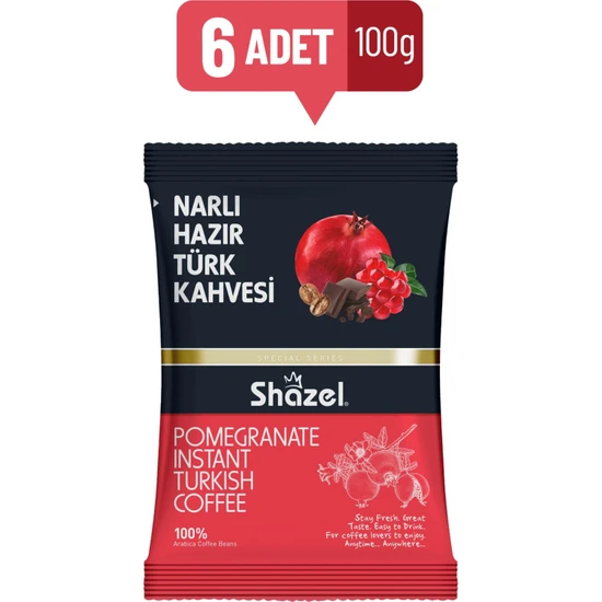 Shazel Narlı Hazır Türk Kahvesi 6 x 100 gr