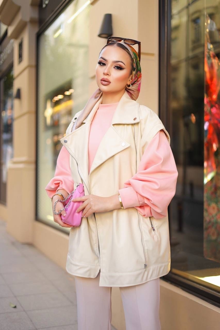 Wafra Collection Fermuarlı Deri Yelek görsel 5