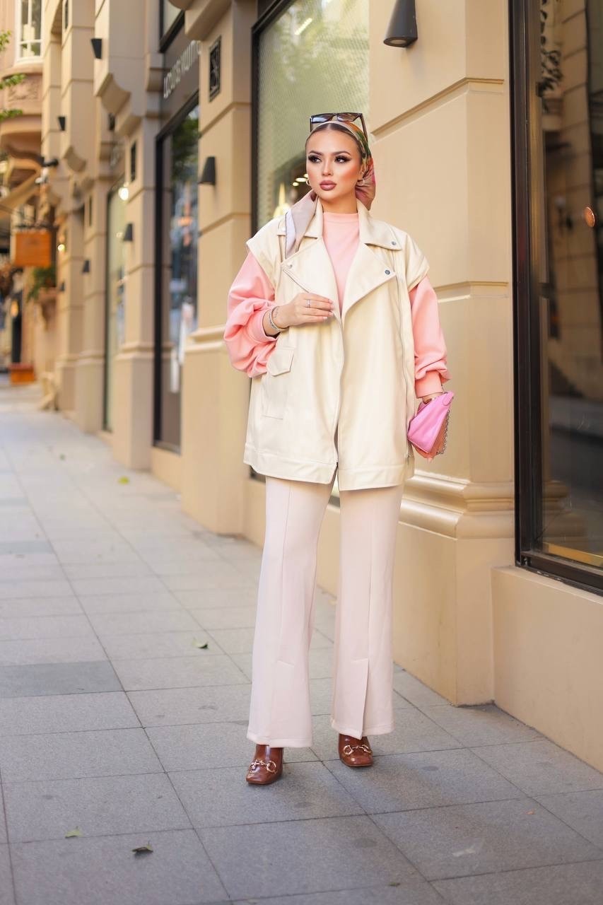 Wafra Collection Fermuarlı Deri Yelek görsel 7