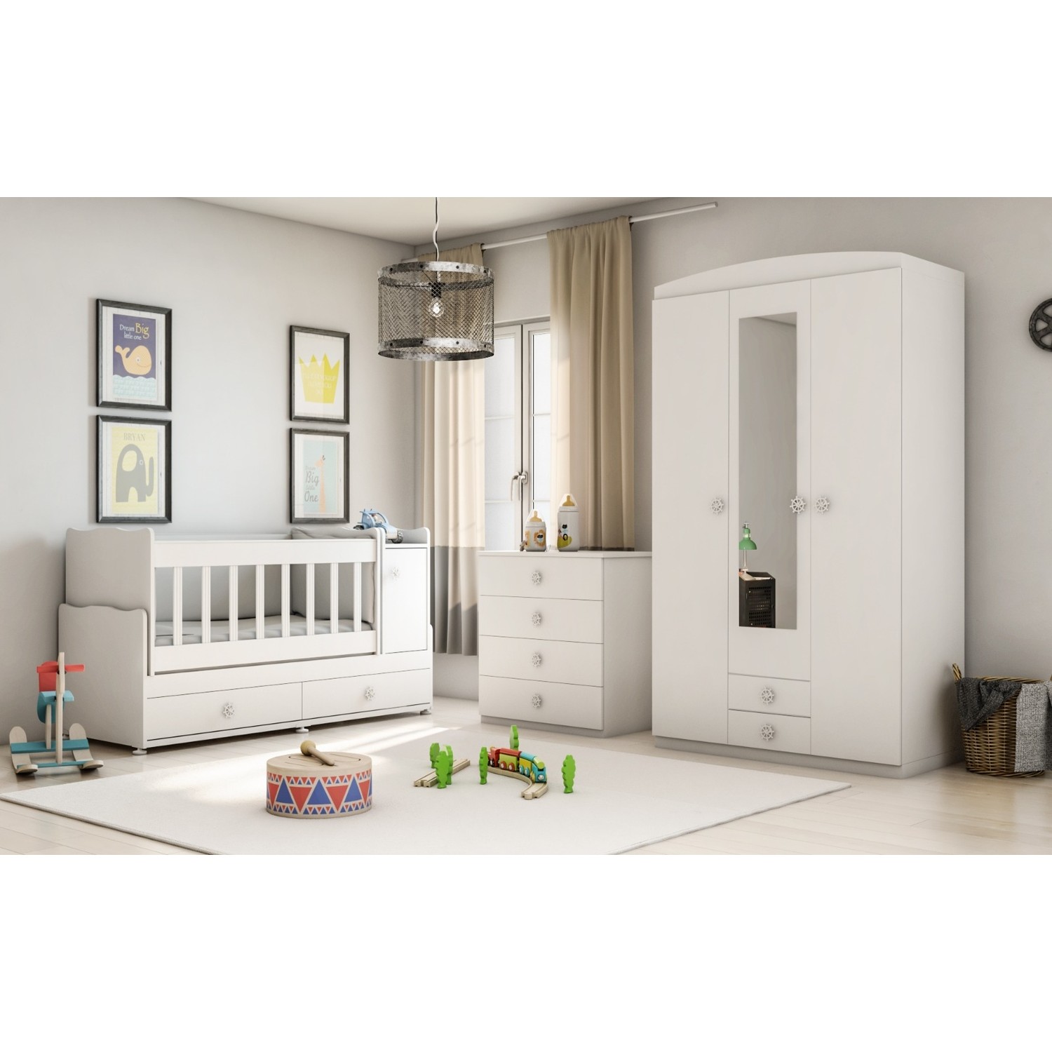 Alyans Bebek Mobilyaları Bebek Odası Takımı, 3 Kapılı