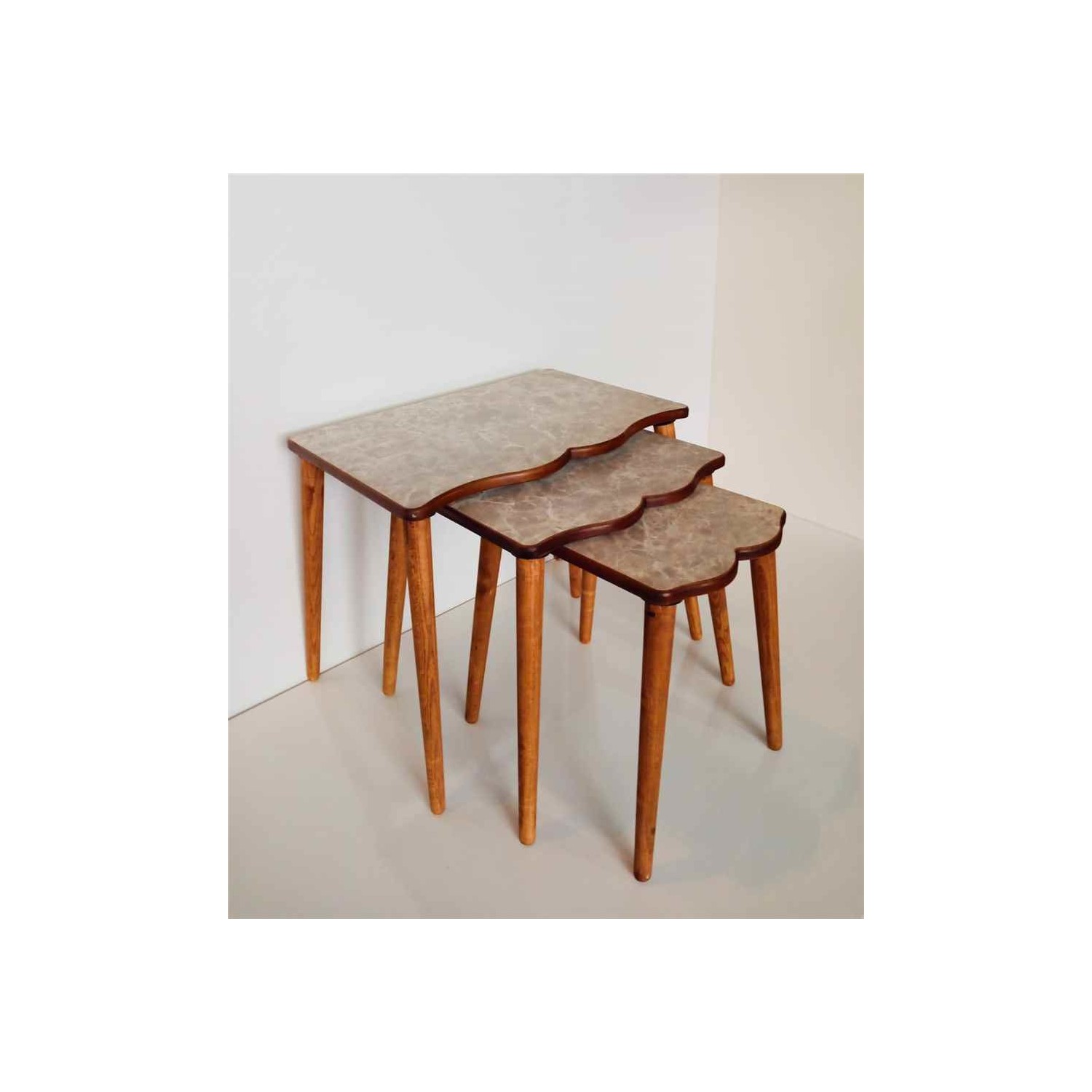 Meloni Zigon Sehpa Buse Gri Mermer Desenli 18 Mm Mdf Tabla Fiyati