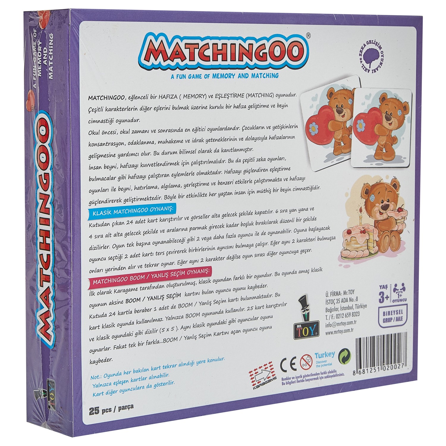Mr. Toy Matchıngoo Eşleme Ve Hafıza Oyunu ( Sevimli Ayıcık ) Fiyatı