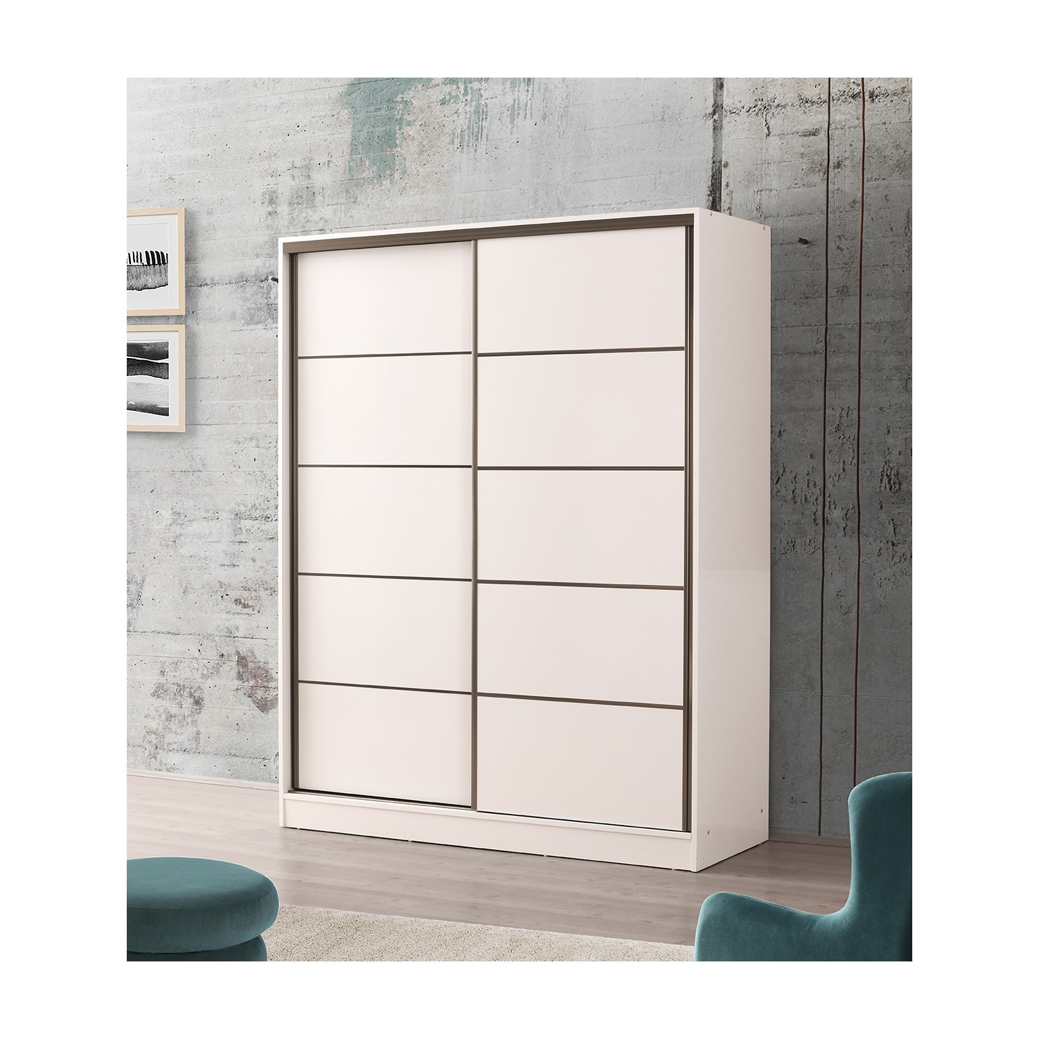 Beenal Venüs Sürgülü Gardırop 160 cm Parlak Beyaz Fiyatı