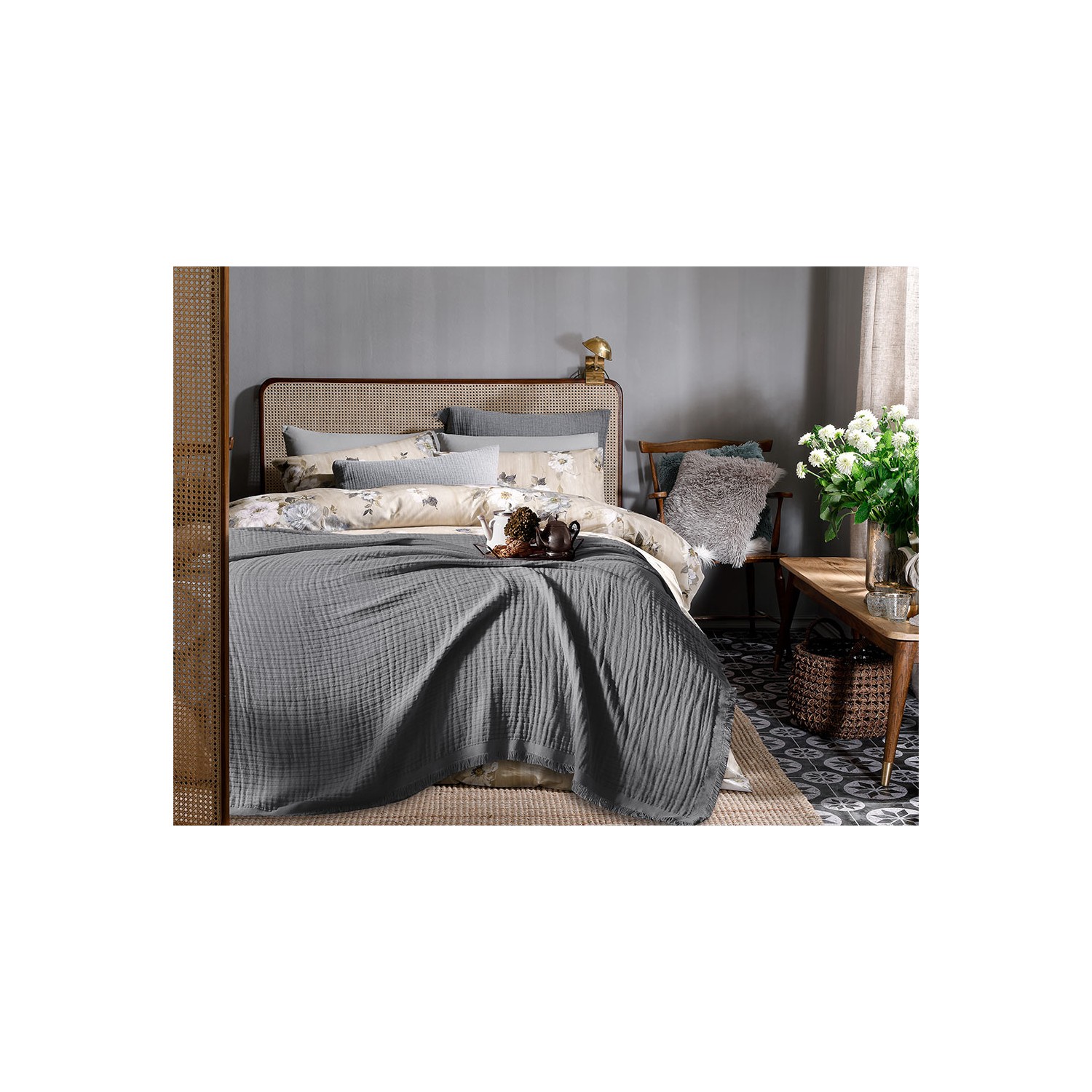 English Home Pure Folk Müslin Çift Kişilik Yatak Örtüsü Fiyatı