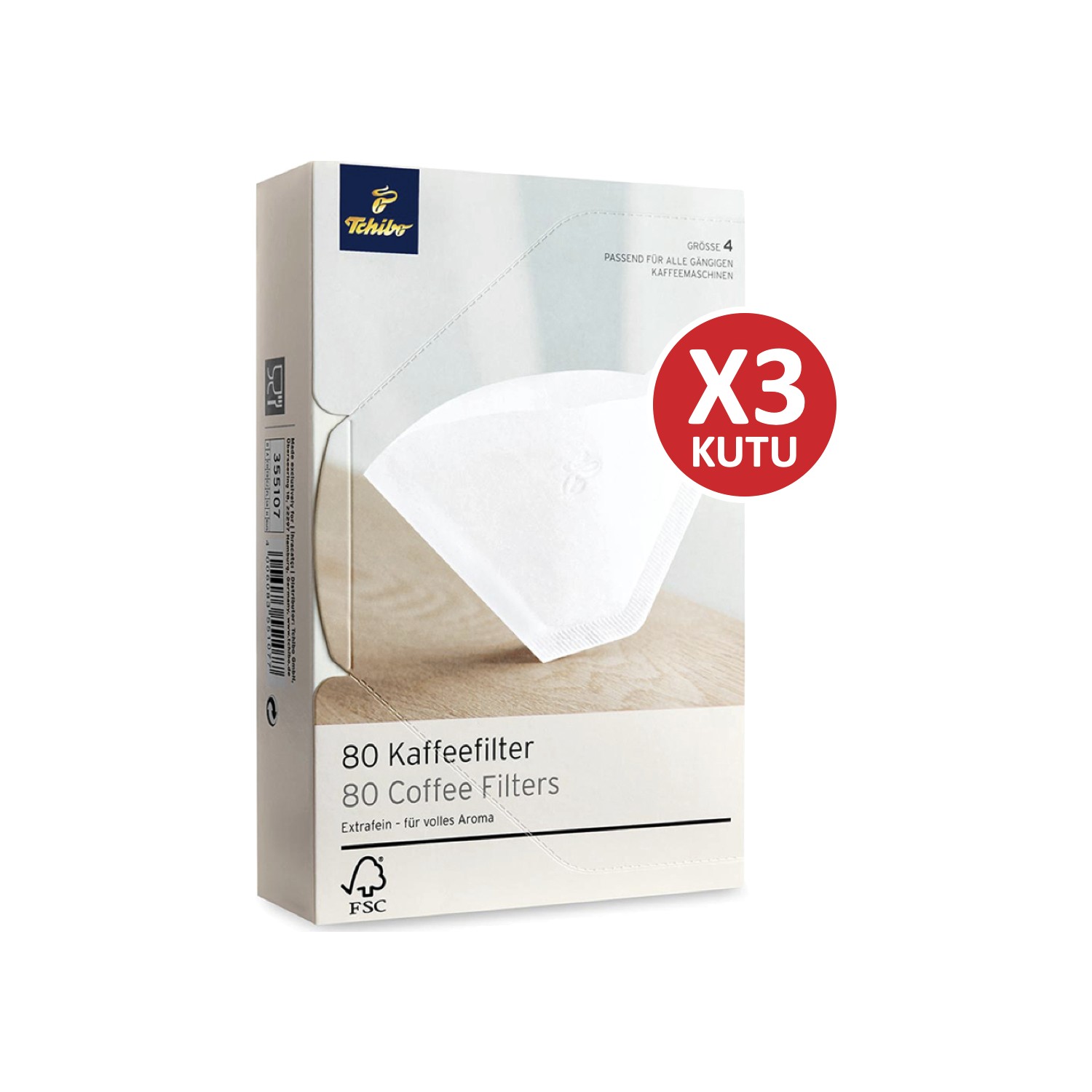 Tchibo 4 Numara (Büyük Boy) Filtre Kahve Kağıdı 3 x 80�li Fiyatı