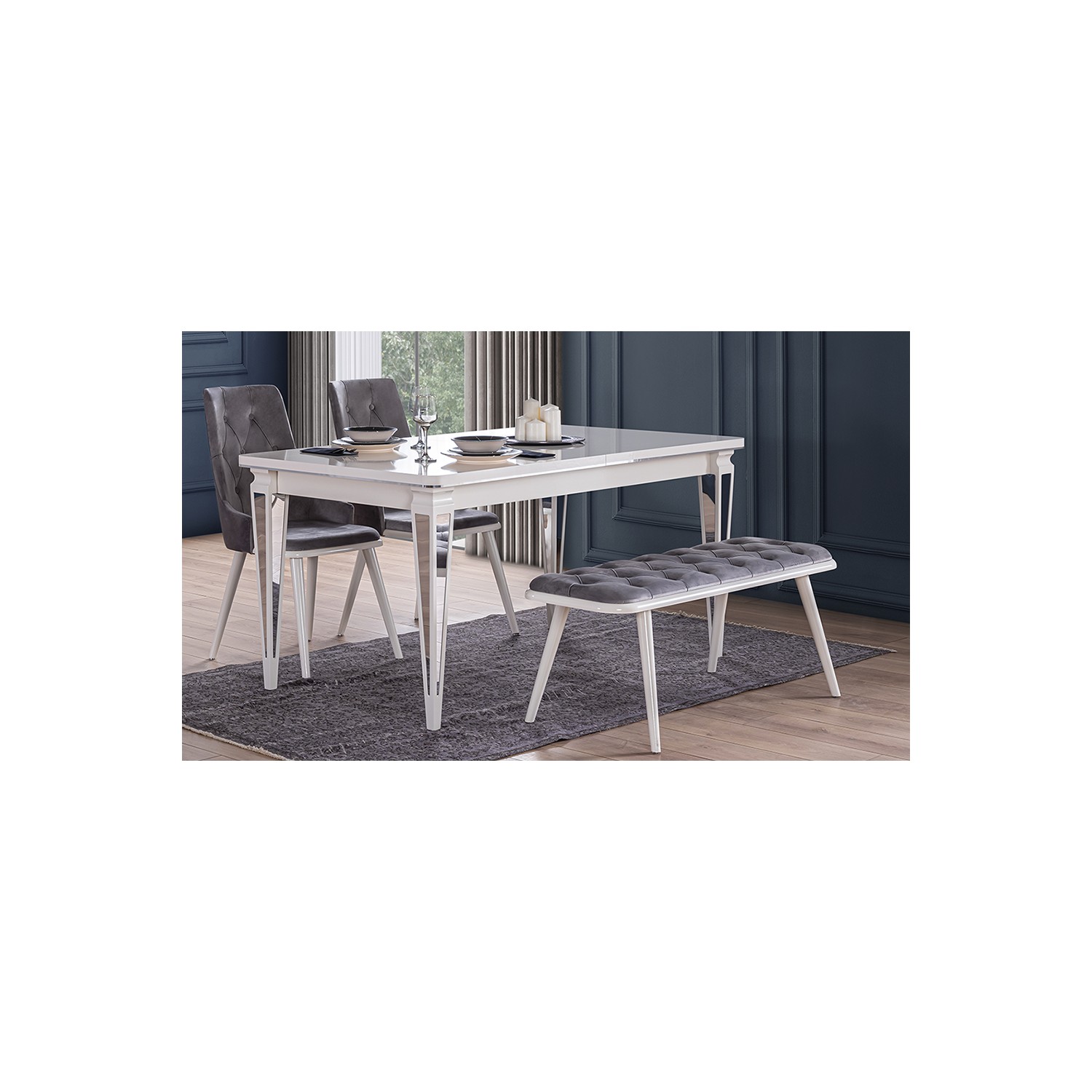 Yıldız Mobilya Boğaziçi Beyaz Yemek Masası Takımı Fiyatı