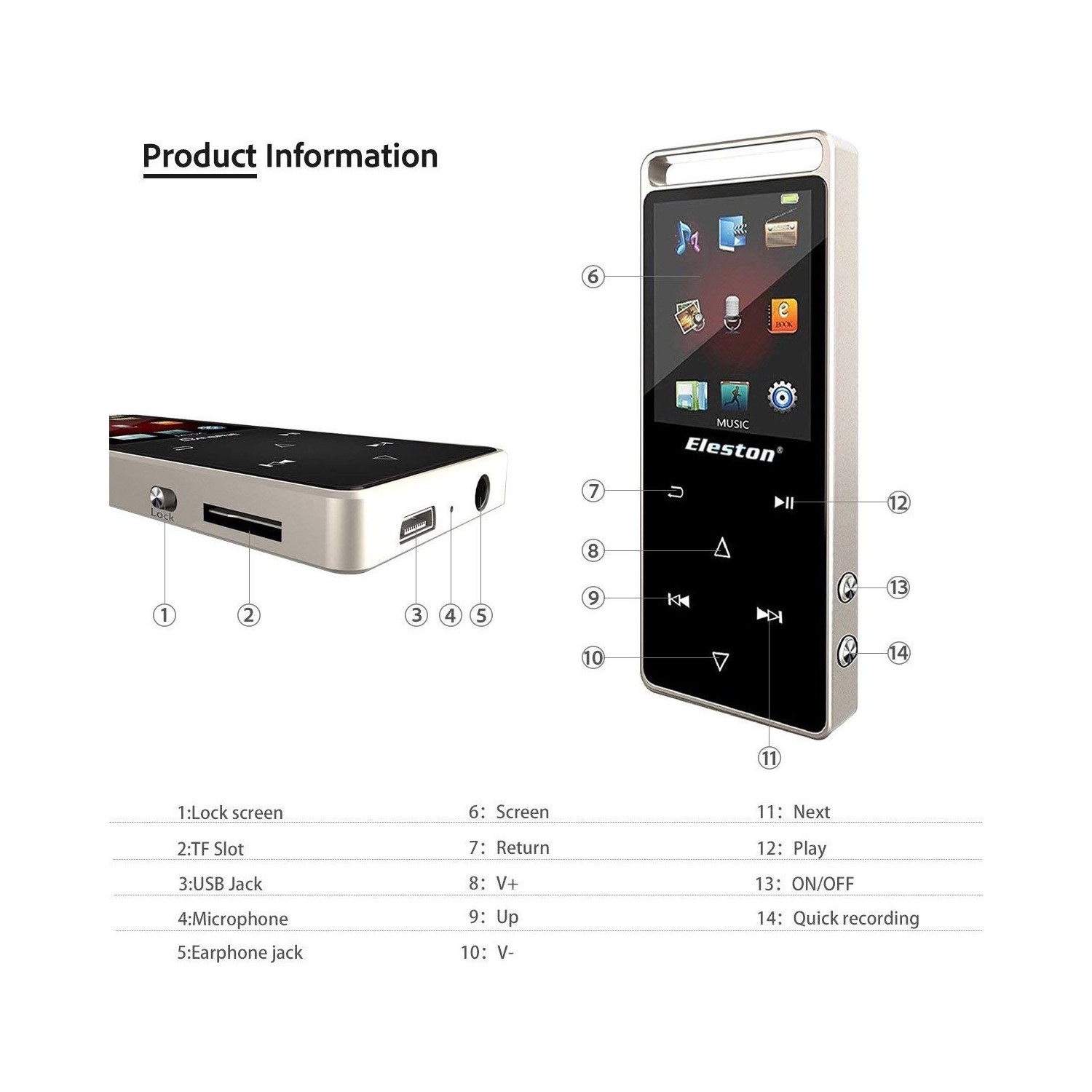 Eleston 8GB Touch Screen Mp3 Player Fiyatı Taksit Seçenekleri