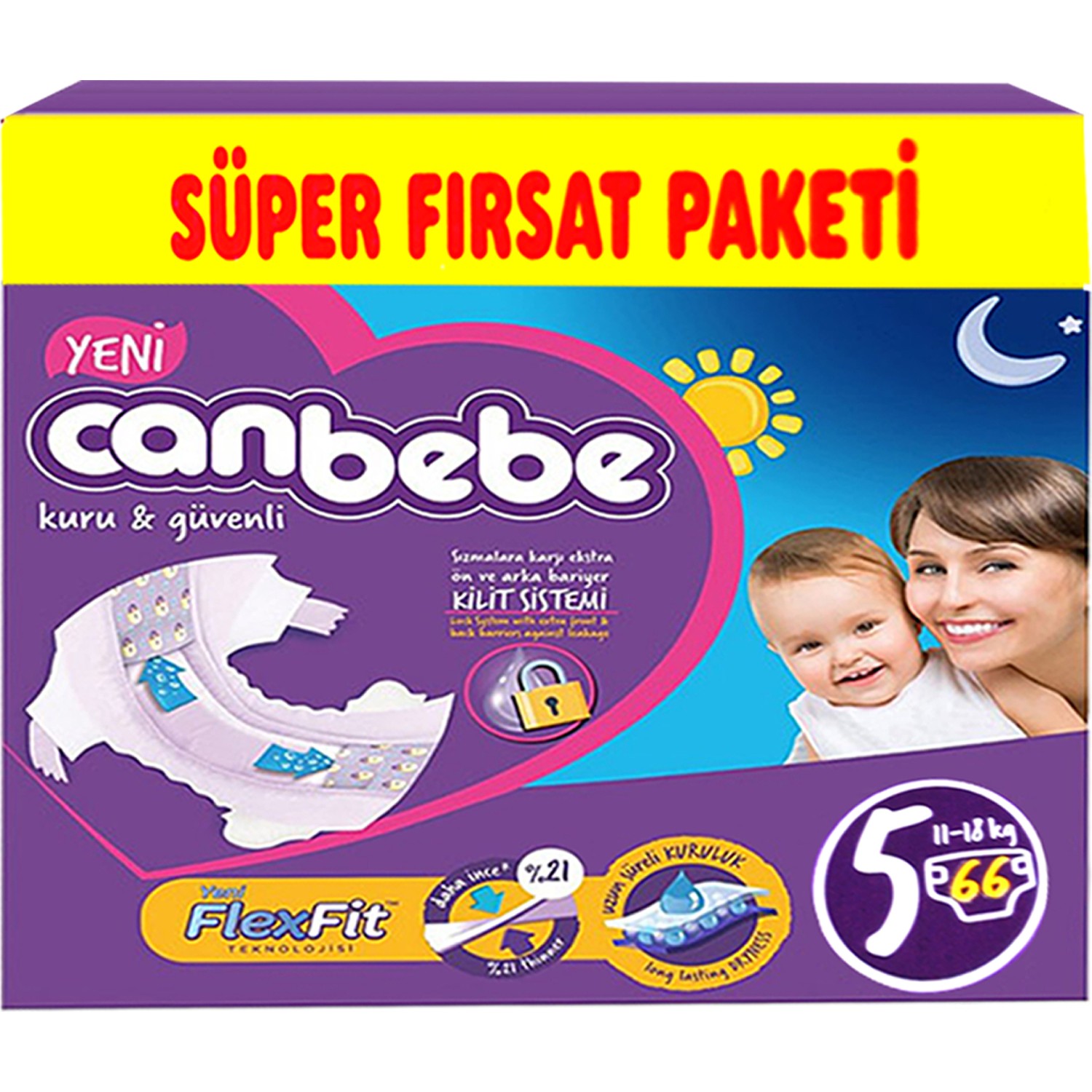 Canbebe Bebek Bezi Paketi No5 1118KG 66�lı Fiyatı