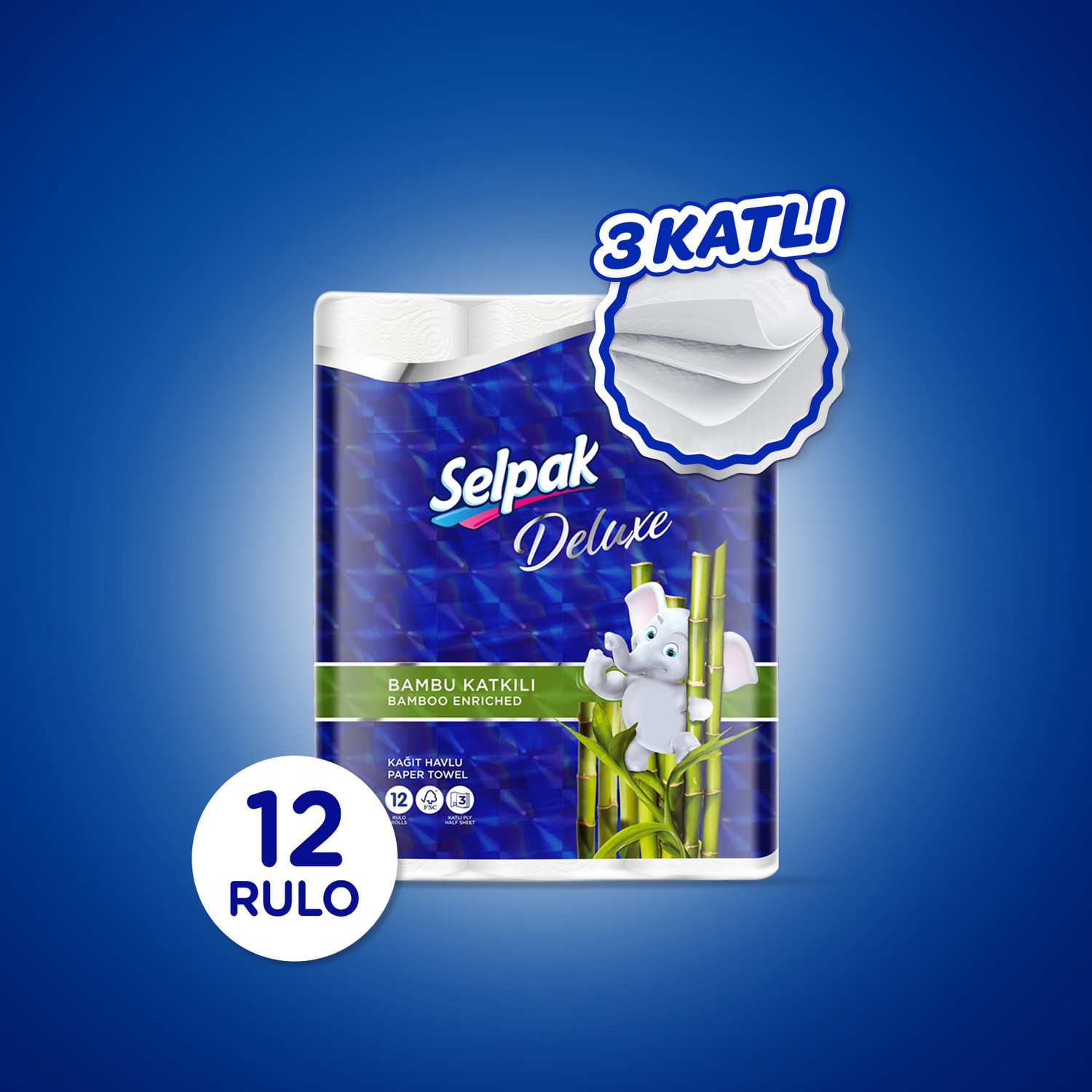 Selpak Deluxe Bambu Katkılı Kağıt Havlu 12'li Fiyatı