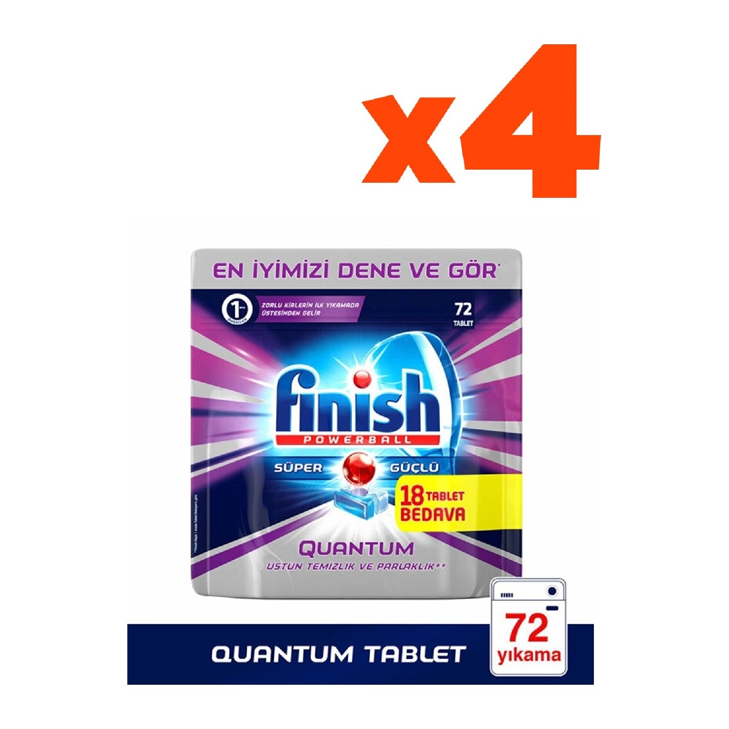 Finish Quantum 72 Yıkama Bulaşık Tableti 4'lü Set Fiyatı