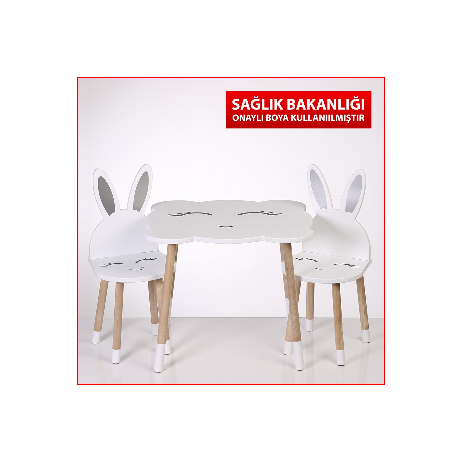 Viviki Lüks Çocuk Bebek Çalışma Masası ve 2 Tavşan