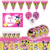 Bayhesaplı Minnie Mause Kişiye Özel Afişli Doğum Günü Parti Seti 8 Kişilik