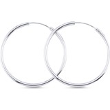 Bakalcik Gümüş 925 Ayar ,rodyum Kaplama, 30 Mm. Sade Halka Küpe