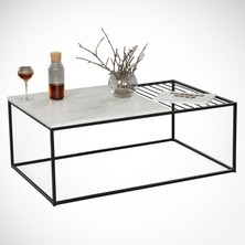 Pasific Home Zinus Metal Orta Sehpa, Beyaz Mermer