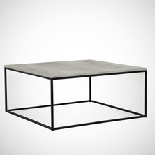 Pasific Home Poly Metal Orta Sehpa, Kare Orta Sehpa, Beyaz Meşe