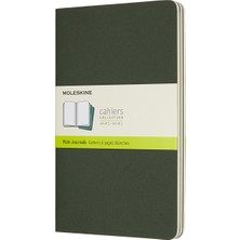 Moleskine Cahier 3'lü L Boy Karton Kapak Düz Defter Yeşil