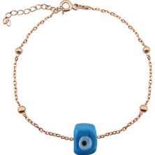 Vaoov 925 Ayar Gümüş Küp Nazar Bileklik