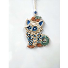 SUME Seramik Mini Kedi Dekoratif Duvar Süsü 16 x 11 cm