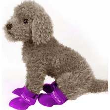 ANS Bantlı Köpek Ayakkabısı 4'lü Set Mor 4 - 5 cm M