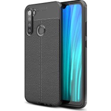 Case 4U Xiaomi Redmi Note 8 Kılıf Rugan Armor Deri Görünümlü Yüksek Kalite Silikon Niss Siyah