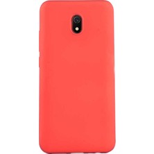 Case 4U Xiaomi Redmi 8A Kılıf Klasik Mat Renkli Yumuşak Premier Silikon Kırmızı