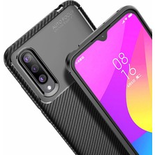 Case 4U Xiaomi Mi 9 Lite Kılıf Rugged Armor Karbon Desenli Lüx Negro Silikon Arka Kapak Siyah