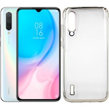 Case 4U Xiaomi Mi 9 Lite Kılıf 4 Köşe Renkli Şeffaf Lazer Sillikon Glitter Gümüş