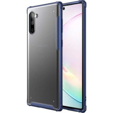 Case 4U Note 10 Kılıf Renkli Silikon Kenarlı Sert Volks Arka Kapak Lacivert