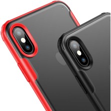 Case 4U Apple iPhone XS Max Kılıf Renkli Silikon Kenarlı Sert Volks Arka Kapak Siyah