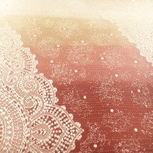 Arasta Design Pembe-Lila ve Krem Saten Damask Işlemeli Kırlent Kılıfı