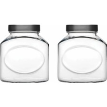 Paşabahçe 80387 Elips Metal Kapaklı Kavanoz 1,5 Litre - 2 Adet