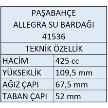 Paşabahçe 41536 Allegra Su Bardağı - 6 Adet