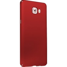 Tekno Grup Samsung Galaxy J7 Prime 2 Mat Premium Silikon Kılıf - Kırmızı + Tam Kaplayan 6D Nano Ekran Koruyucu Gold