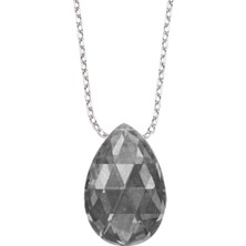 Altınsepeti Gümüş Siyah Beyaz Buzlu Damla Kolye G801KLT10