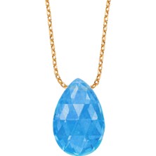 Altınsepeti Rose Altın Buz Mavisi Damla Kolye AS29KLT7R2