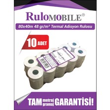 Rulo Mobile 80 x 40 m Termal Rulo (10 Adet) 48 g/m²
