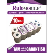 Rulo Mobile 80 x 40 m Termal Rulo (10 Adet) 55 g/m²