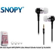 Snopy Sn-322 Siyah Mp3/Mp4 Lüks Kulaklık