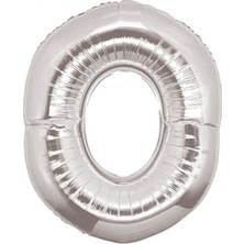 PartiPan Folyo Balon 0 Rakam Gümüş 110 cm