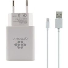 Arbaks ARB-005 Plastik 2400 mAh 2 Çıkışlı + Micro Usb Data Kablo Ev Tipi Şarj Cihazı