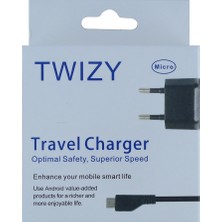 Twizy TWZ-03 Plastik 600mAh Sabit Kablo + Micro Usb Data Kablo Ev Tipi Şarj Cihazı