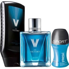Avon V For Victory Edt 75 ml Erkek Parfüm 3 Lü Set