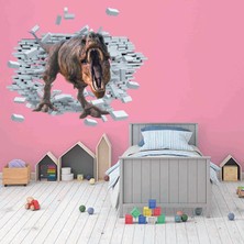 Kt Decoration Dinozor ve Patlayan Tuğlalar Çocuk Odası Dıvar Çıkartması
