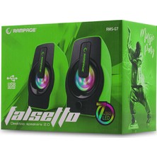 Rampage RMS-G7 Falsetto 2.0 6 Watt 50Hz-20KHz Yeşil Multimedia 5V USB Speaker