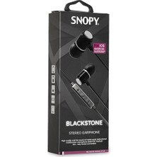 Snopy SN-J03 Blackstone Mobil Telefon Uyumlu Taşıma Çantalı Kulak İçi Siyah/Gümüş Mikrofonlu Kulaklık